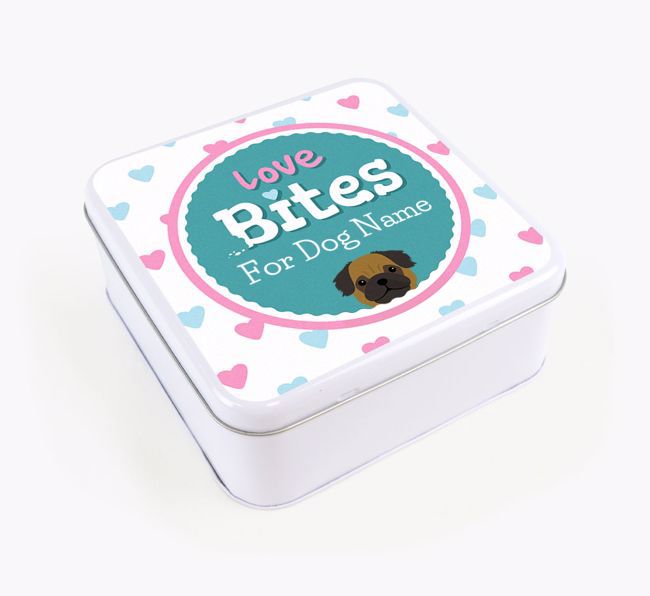 Personalised 'Love bites' Square Tin for your {breedFullName}